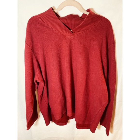 Westbound Shirt Women 3XL Red Tunic Pullover Long‎ Sleeve Shirt Top V-Neck - Picture 1 of 8
